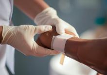 Développés pour traiter les plaies réfractaires, ou chroniques, ou à retard de cicatrisation, ces nouveaux pansements hydrogels conducteurs (Visuel Adobe Stock 104983994)