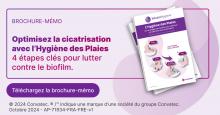 Le biofilm est responsable de près de 78 % des retards de cicatrisation des plaies chroniques(Brochure-mémo @ Convatec 2024)