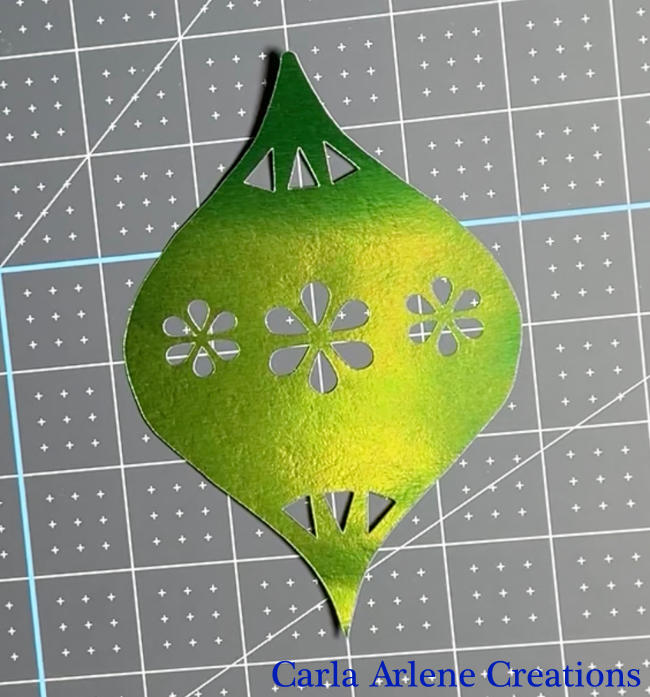 ornament 1 green foil cardstock piece