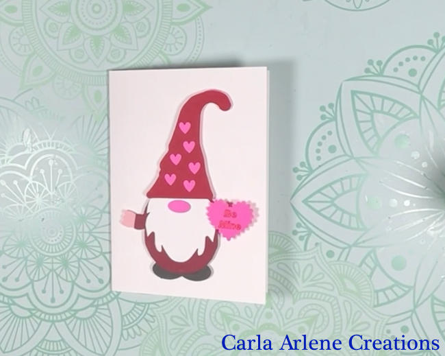 valentine gnome card be mine heart added to gnome hand