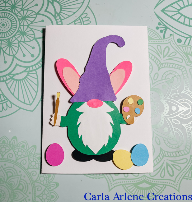 bunny painter gnome card complete