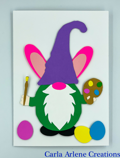 bunny painter gnome card