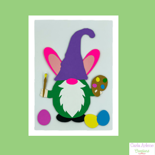 Bunny Painter Gnome Card