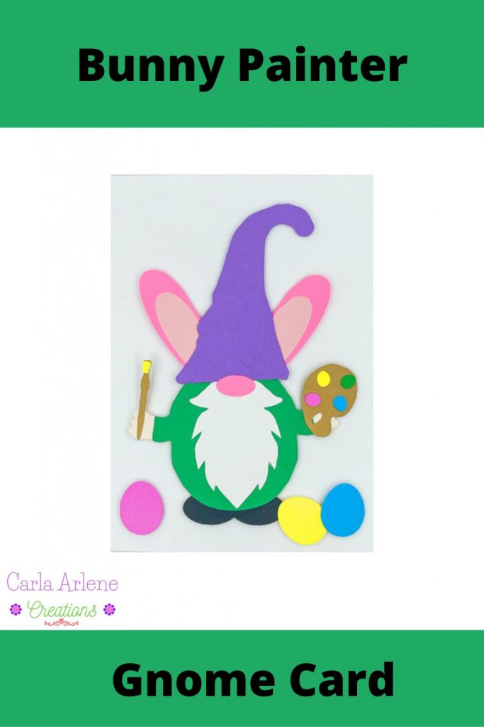 bunny painter gnome card pinterest pin