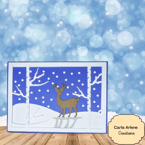 snowy deer card