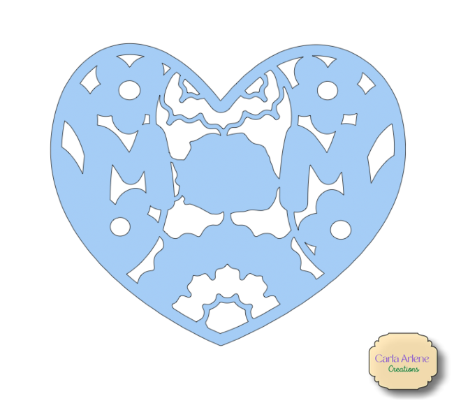 layered mom rose heart blue layer