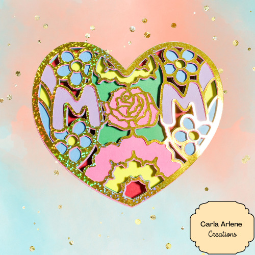 layered mom rose heart