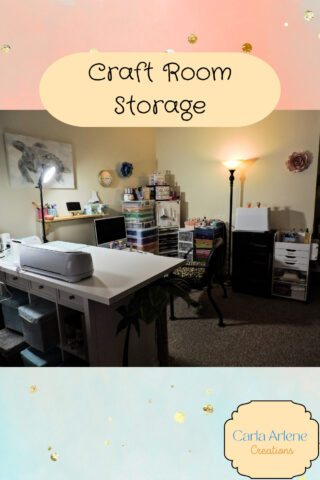 craft room storage Pinterest pin